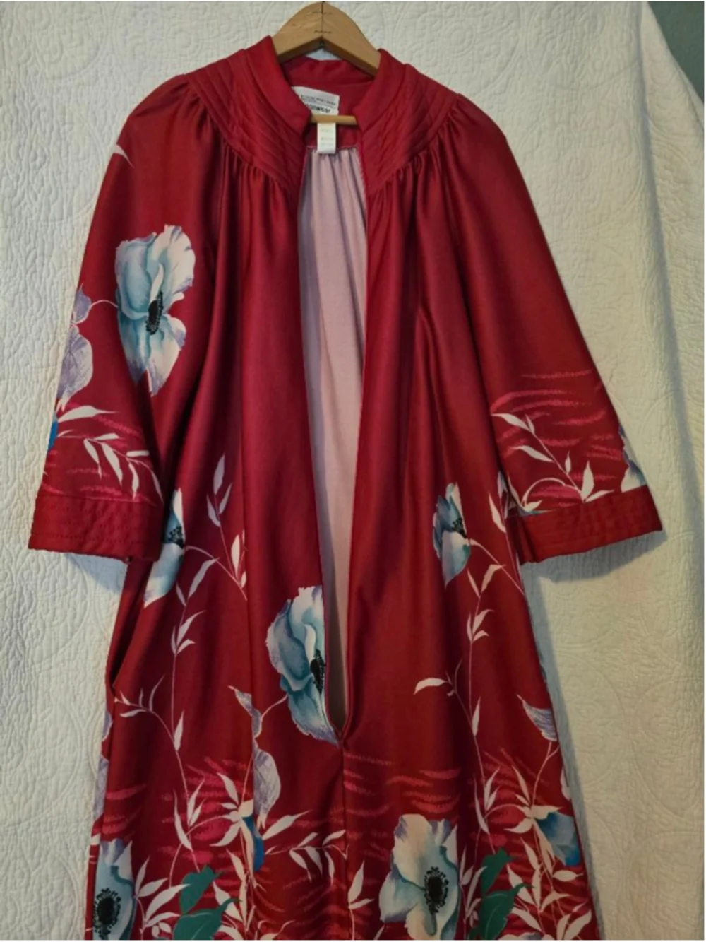 Rare Vintage JCPenney Magenta Floral Kaftan Loungewear Robe Small GrandmaCore